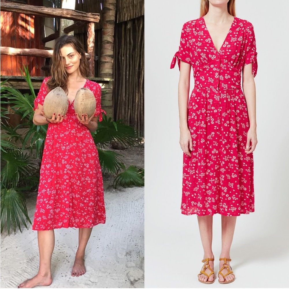 ISO Rouje Laura Dress in Red Floral 34-38